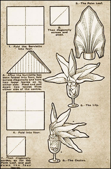 Napkin Folding Ideas The Palm The Lily The Cactus