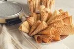 Get Grandma's homemade ice cream cone recipe and make crispy old fashioned wafer cones to enjoy your ice creams and frozen ices. Easy to make and tasty too.