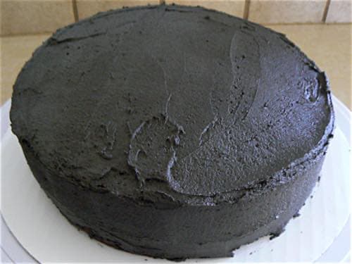 Homemade Cake With Black Icing