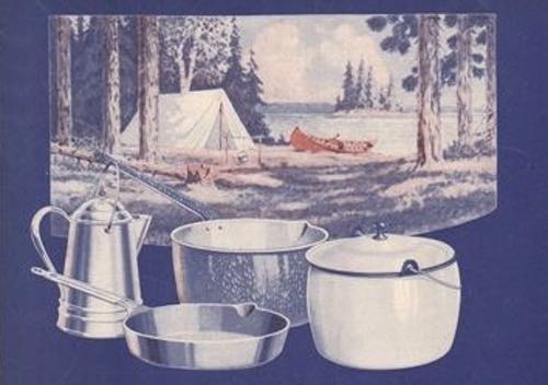Lake Scene and Camping Cookware