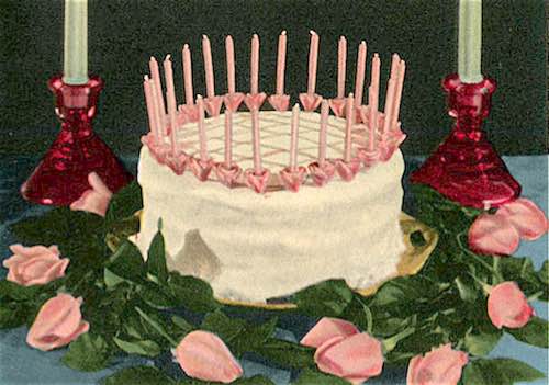 Checkerboard Birthday Cake with Candles