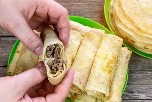 English Pancake With Savory Filling