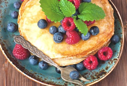 English Pancakes Served With Berries