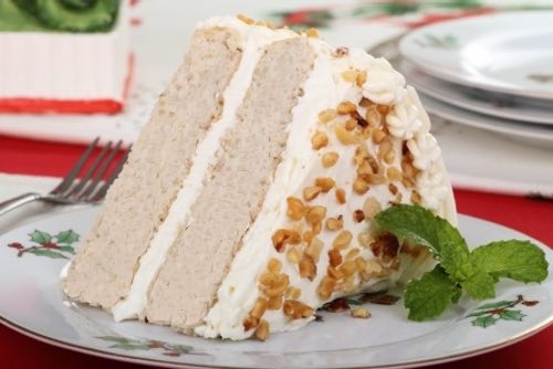 Slice of Frosty Christmas Cake