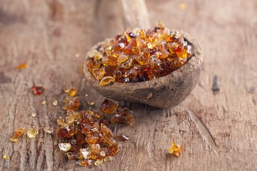 Gum Arabic Crystals in a Bowl