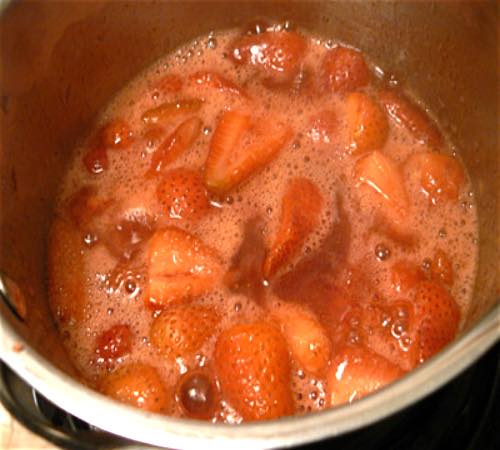 Heating Strawberries in a Saucepan