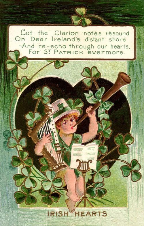 Vintage Irish Hearts Greeting c.1915