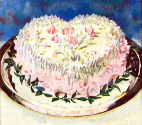 White Heart-Shaped Wedding Cake