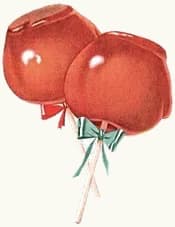 Molasses Candy Apples on a Stick