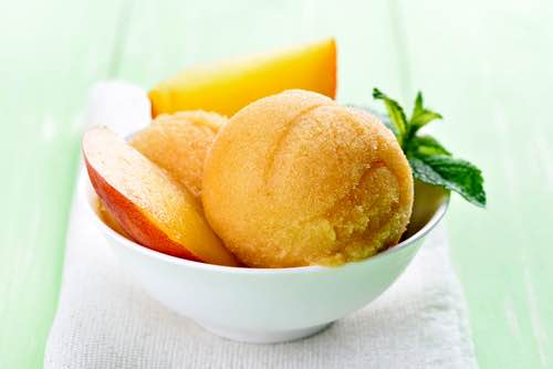 Bowl of Peach Ice Cream