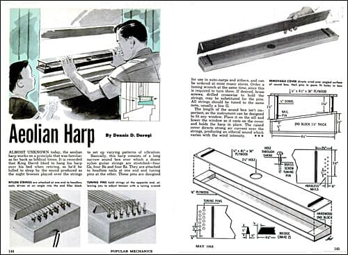 Aeolian Harp Plans in Popular Mechanics Magazine