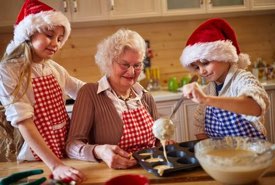 Get Grandma's Homemade Christmas Dessert Recipes Grandma Helping Children Bake Christmas Treats