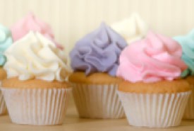 Decorated Homemade Vanilla Cupcakes