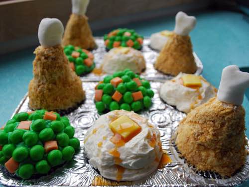 Turkey Dinner Decorated Cupcakes