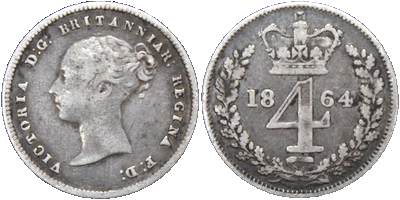 1864 British Fourpenny Piece