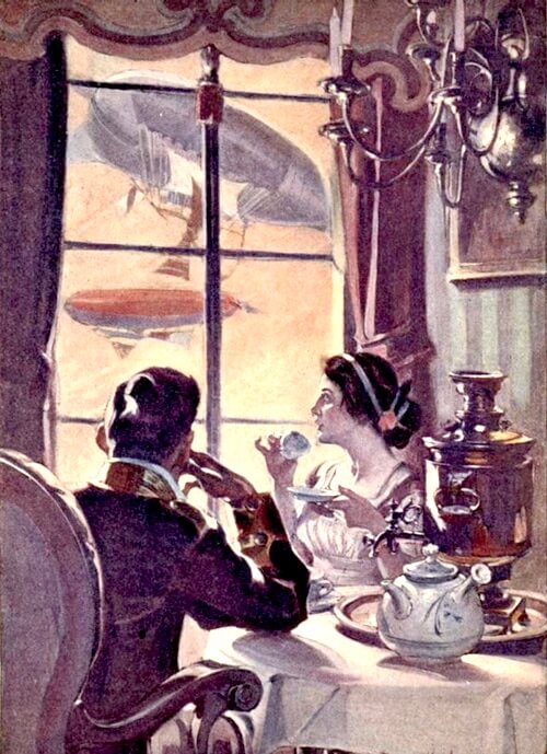 Color Illustration from With the Night Mail by Rudyard Kipling