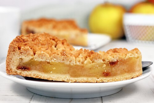 Slice of Deep Dish German Apple Pie
