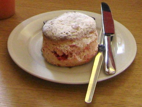 Scottish Fruit Scone on a Plate