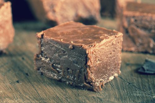 A Piece of Homemade Chocolate Fudge