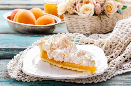 Slice of Peach Meringue Pie