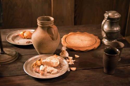 Renaissance Table Setting with Water Jug and Plates