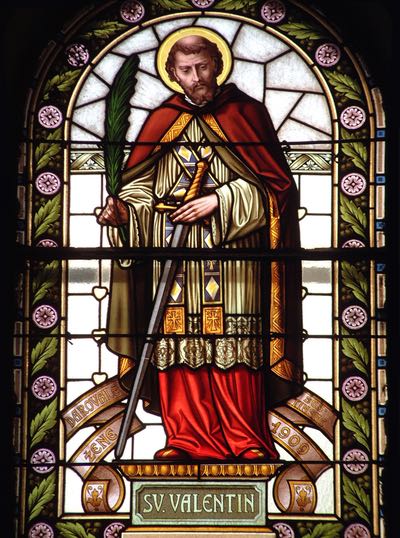 Stained Glass Window of Saint Valentine