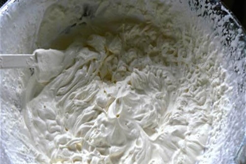 Homemade Stabilized Whipped Cream in a Bowl