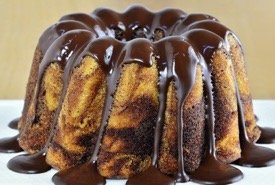German Marble Cake with Chocolate Drizzle