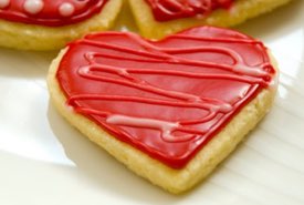 Decorated Chocolate Heart Shaped Cookie
