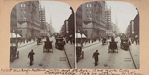 Antique Stereoscopic Photo of the Waldorf Astoria Hotel in 1903